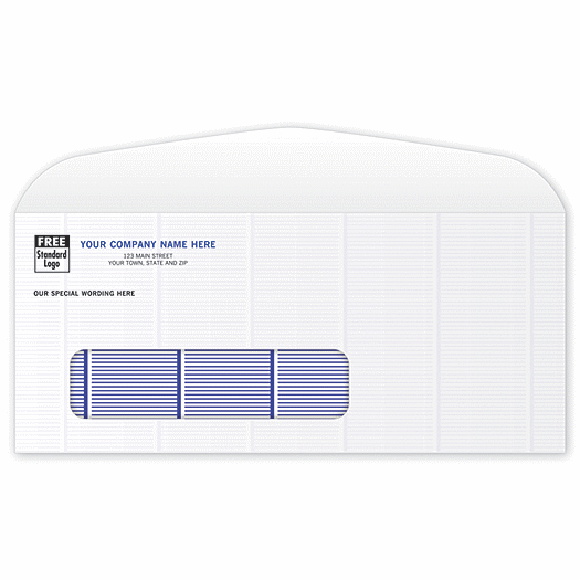 Secure Blue Tint #9 Single Window Envelope