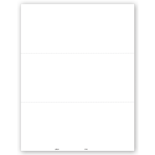 2020 3-Up Blank Laser 1099 without Vertical Perf, Bulk