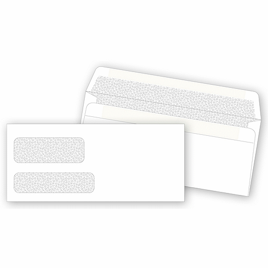 Double Window Confidential Envelope, Self-Seal