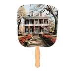 8" Litho Hand Fan - Full Color Imprint, One Side
