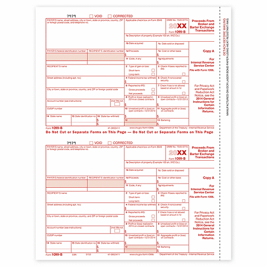 2020 Laser 1099-B, Federal Copy A