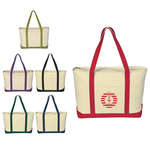 Large Heavy Cotton Canvas Boat Tote - Silk Screened