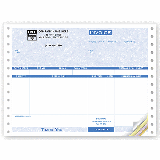 Invoices, Continuous, Parchment