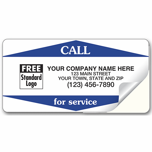 Call For Service Weather-Resistant Labels, Vinyl