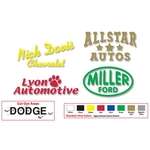 Vinyl Cut Car-Cals - 10 Sq. In. or Less