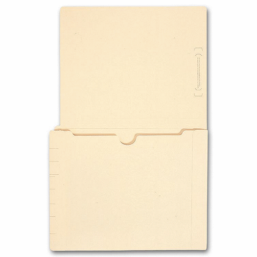 End Tab Full Pocket Manila Folder, 11 pt, No Fastener