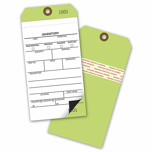 Inventory Tags w/ Carbons, Colored