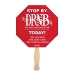 Stop Sign Shaped Hand Fan with Wood Handle