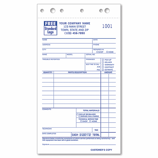 Service Orders - Compact Carbonless