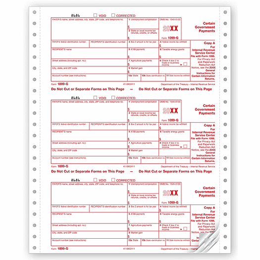 2020 Continuous 1099-G, Carbonless
