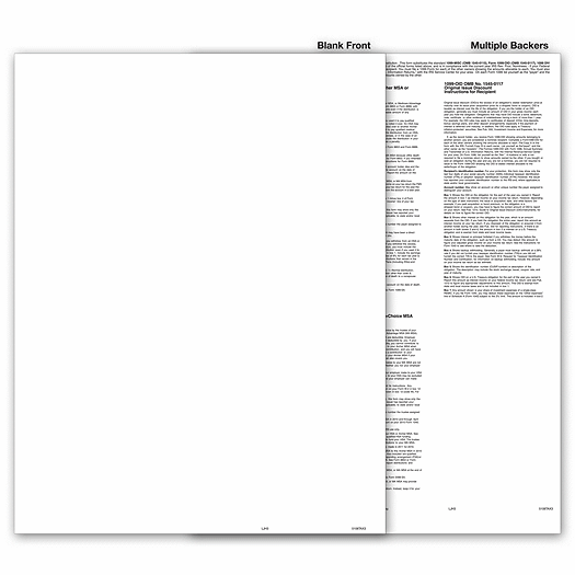2020 Laser 1099-BLANK with Multiple Backers, Bulk
