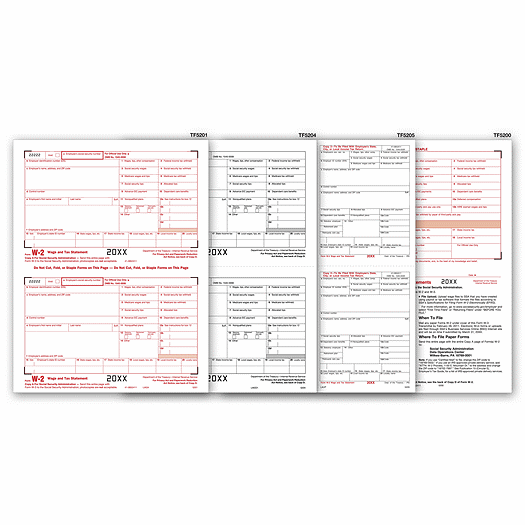 2020 4-Up Laser W-2 Set, 6-part