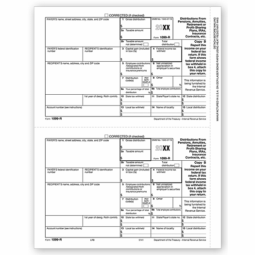 2020 Laser 1099-R, Copy B, Bulk
