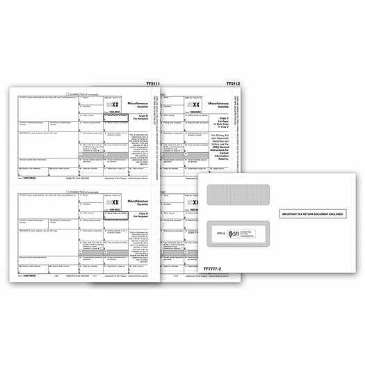 2020 Laser 1099-MISC Electronic Filing Set & Envelope Kit