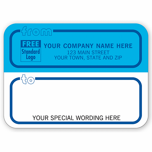 Mailing Labels, Rolls, Blue & White w/ Blue Borders