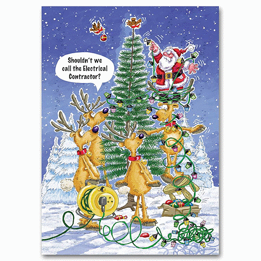 Holiday Light-up Electrical Contractor Cards