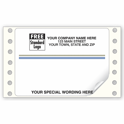 Cont Blue Gray Stripe Mailing Label 4 x 2 7/8