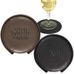 Leeman Lincoln Center Round Leather Coaster Set