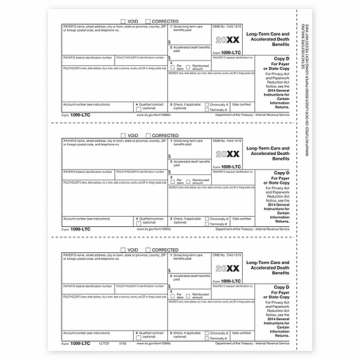 2020 Laser 1099-LTC, Payer Copy D