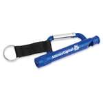 Carabiner Flashlight/Whistle with Strap