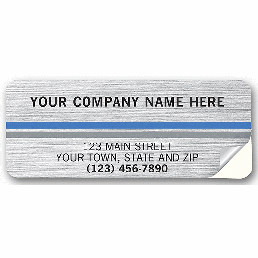 Advertising Labels, Padded, Brushed Chrome Poly Film,