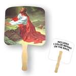 Jesus Praying Religious Hand Fan