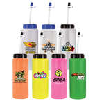 32 oz. BPA Free Sports Bottle with Flexible Straw - Full Color Digital, 1 Side