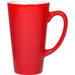 Vitrified Cafe Latte Mug - 16 oz. Red & White