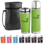 Leatherette Tumbler/Vacuum Bottle Set