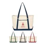 Large Cotton Canvas Sailing Tote - Embroidered