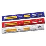 Plastic Ruler Stationery Kit with Pencil, Eraser, and Sharpener