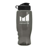Poly-Pure 27 oz. Transparent Bottle - Flip Lid