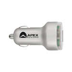 Dual USB Car Charger - Silver