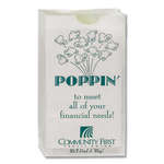 White Popcorn Bag - 4-1/4 x 2-3/8 x 8-3/16