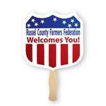 Shield Shaped Hand Fan - Two Color Imprint
