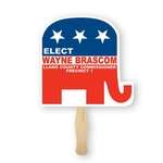 Elephant Shaped Hand Fan - Two Color Imprint