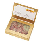Wrapped Chocolate Business Card with Peppermint Bark