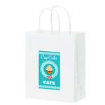 White Paper Shopping Bag - 8" x 4-3/4" x 10-1/4" - Full Color