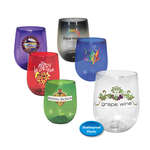 12 oz. Plastic Stemless Wine Glass - Full Color