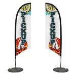 7' Razor Sail Sign Kit Double-Sided with Scissor Base