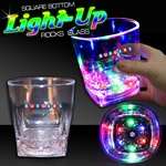 Square Bottom LED Rocks Glass - 10 oz