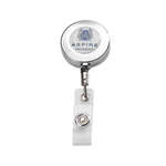 Round Metal Badge Reel with Belt Clip on Back