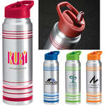 Striped Aluminum Water Bottle - 28 Oz.