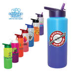 32 oz. Mood Sports Bottle With Straw Cap Lid, Full Color Digital