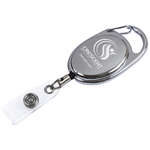 Pataskala 30 Cord Shiny Chrome Finish Solid Metal Retractable Badge Reel and Badge Holder with Lase