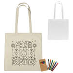 Cotton Coloring Tote Bag w/ Crayons