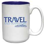 15 oz. Full Color Two-Tone El Grande Mug - White Exterior