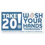 Take 20! Wash Your Hands Stickers White Vinyl Decal - 4
