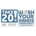 Take 20! Wash Your Hands Stickers White Vinyl Decal - 4