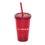 500 mL Double-Walled Tumbler with Straw